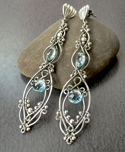 Bijoux Fil Aluminium, Angel Earrings, Wire Jewelry Designs, Wire Work Jewelry, Work Jewelry, Wire Wrapped Earrings, Jewelry Making Tutorials, Diy Schmuck, Wire Earrings