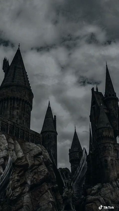 Harry Potter Iphone Wallpaper, Dark Harry, Harry Potter Iphone, Harry Potter Background, Dark Black Wallpaper, Dark Castle, Castle Aesthetic, Images Harry Potter, Hogwarts Aesthetic