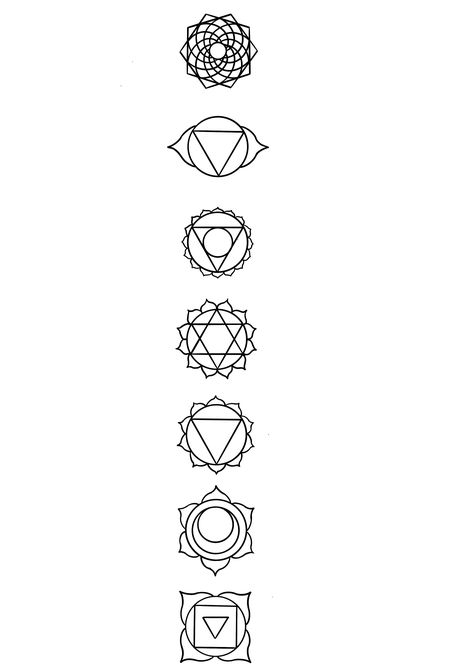 7 Chakras Tattoo Stencil, Kundalini Chakra Tattoo, Simple Chakra Tattoo, Chakra Coloring Pages, Chakra Tattoo Stencil, Solar Plexus Chakra Aesthetic, Anahata Chakra Tattoo, Chakra Drawing Simple, Mandala Line Tattoo