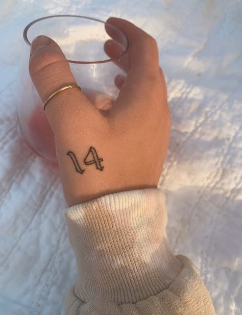 Old english tattoo little gold ring tie dye hoodie wine little tattoo Number Tattoo On Finger, Finger Number Tattoo, Number On Hand Tattoo, Hand Number Tattoo, Letter Tattoo On Hand, Number Tattoo On Hand, 24 Tattoo Number, Old English Numbers Tattoo, Number Finger Tattoo