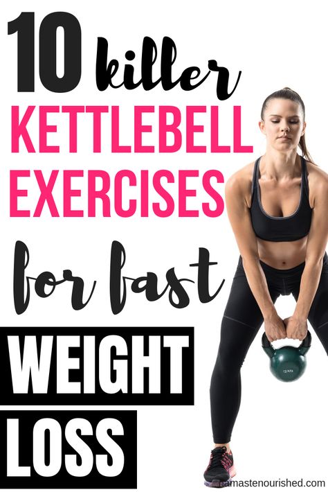 Kettlebell exercises are one of the best ways to lose weight fast. Click through to find out 10 of the best kettlebell exercises for weight loss Best Kettlebell Exercises, Kettlebell Exercises, Kettle Bell, Online Fitness, Diet Vegetarian, Health Products, Kettlebell, Lose Belly Fat, Kendall Jenner