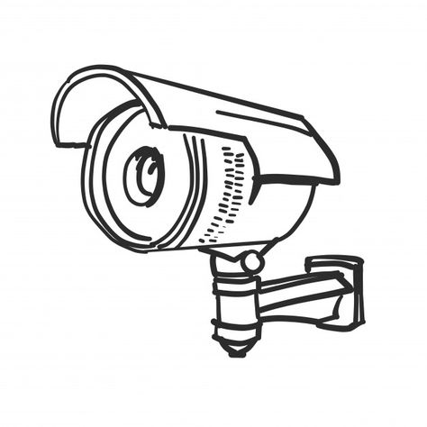 Doodle security camera | Free Vector #Freepik #freevector #camera #hand-drawn #doodle #sketch Cctv Camera Drawing, Camera Doodle, Camera Drawing, Vector Doodle, Doodle Art Flowers, Camera Security, Coffee Drawing, Vector Free Download, Doodle Sketch