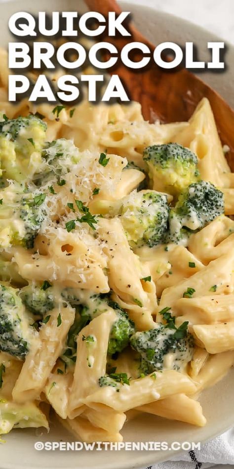 Vegetarian Supper, Apartment Recipes, Sauce Cheddar, Cheesy Pasta Recipes, Broccoli Pasta Recipe, Chicken Broccoli Pasta, Pasta Side Dishes, Hot Lunch, Pasta Sides