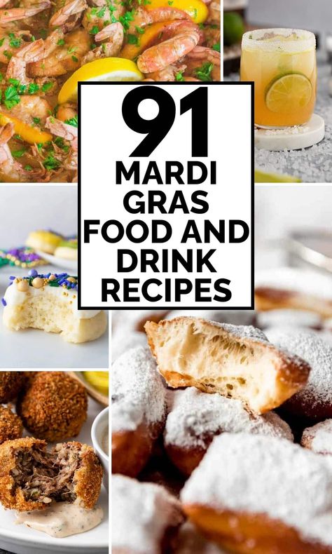 Celebrate Fat Tuesday with delicious Mardi gras food and drink. This collection has classic New Orleans inspired breakfasts, Mardi Gras cocktails and appetizers, Cajun and Creole Main Courses and Entrees,Big Easy side dishes and of course desserts. You'll find King Cake and Hurricanes to Chargrilled Oysters, Shrimp Po-Boys, Red Beans and Rice, Macque Choux, Bananas Foster and more! Mardi Gras Food Recipes, Mardi Gras Food Ideas, Shrimp And Corn Soup, Blackberry Dumplings, Cajun Gumbo, Muffuletta Sandwich, King Cake Recipe, Chicken Gumbo, Seafood Bisque