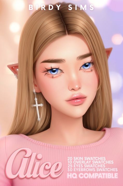 (8) Dear friends, Thank you for inspiring me to create new custom content for the Sims 4! I'm excited to share with you a new Alice... – @birdy-sims on Tumblr Sims 4 Cc Skin Overlays Kawaii, Sims 4skin Overlay, Sims 4 Mermaid Skin Cc, Sims4 Cc Highlighter, Skin Blend Sims 4, Sims Cc Folder Download, Sims 4 Faces Cc, Sims 4 Prosthetic Cc, Sims 4 Highlighter Cc