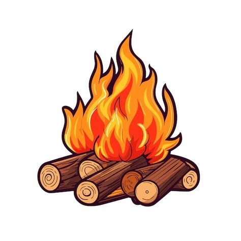 Bonfire Drawing, Bonfire Illustration, Vector Cartoon, Psd Icon, Flat Style, Vector Photo, Fashion Flats, Image Illustration, Travel Posters