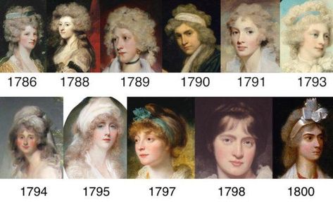 English women's hairstyles, 1786-1800 18th Century Wigs, Historical Makeup, English Women, Lady Susan, 18th Century Dress, Patterns Of Fashion, English Men, Green Gown, Women's Hairstyles