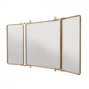 211185314923 in Patina Brass by Waterworks in Vancouver, BC - Daphne Metal Rectangular Wall Mounted Trifold Mirror 42 3/8" x 26 3/4" x 1" Style #: DPMR01 Clapham House, Onyx Bathroom, Mounted Mirrors, Bathroom Accessories Luxury, Trifold Mirror, Luxury Mirror, Vanity Area, Steam Showers Bathroom, Magic Mirror