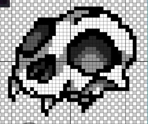 Cat Skull Pixel Art, Eyeball Pixel Art, Pixel Skull Art, Bone Pixel Art, Skull Perler Bead Patterns, Pixel Art Creepy, Emo Perler Beads, Bat Pixel Art, Emo Pixel Art