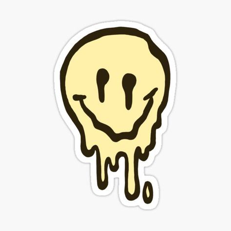 Face Melting, Smiley Face Sticker, Cute Smiley Face, Yellow Smiley Face, Face Stickers, Smiley Face, Light Yellow, Cricut Projects, Smiley