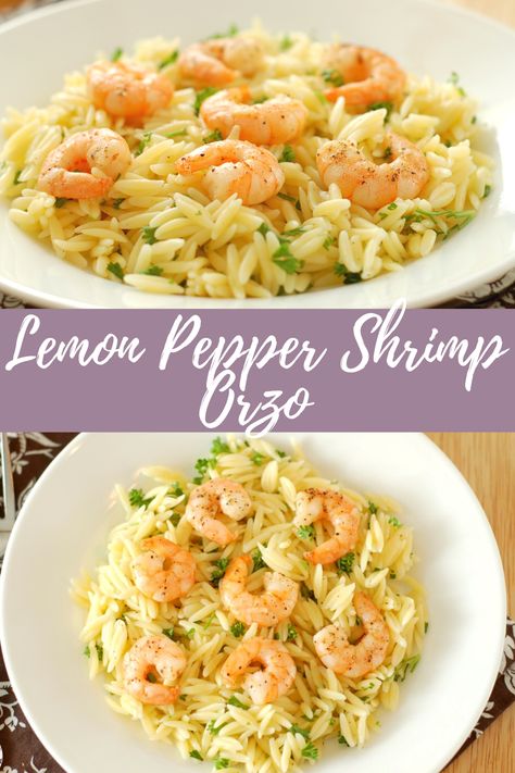 One Pot Lemon Pepper Shrimp And Orzo, Shrimp Orzo Recipes Salad, One Pan Lemon Pepper Shrimp Orzo, Easy Spring Pasta Recipes, Lemon Shrimp Risotto Recipes, Lemon Shrimp Orzo Recipes, Lemon Orzo With Shrimp, Lemon Garlic Shrimp Orzo, Lemon Orzo Pasta With Shrimp