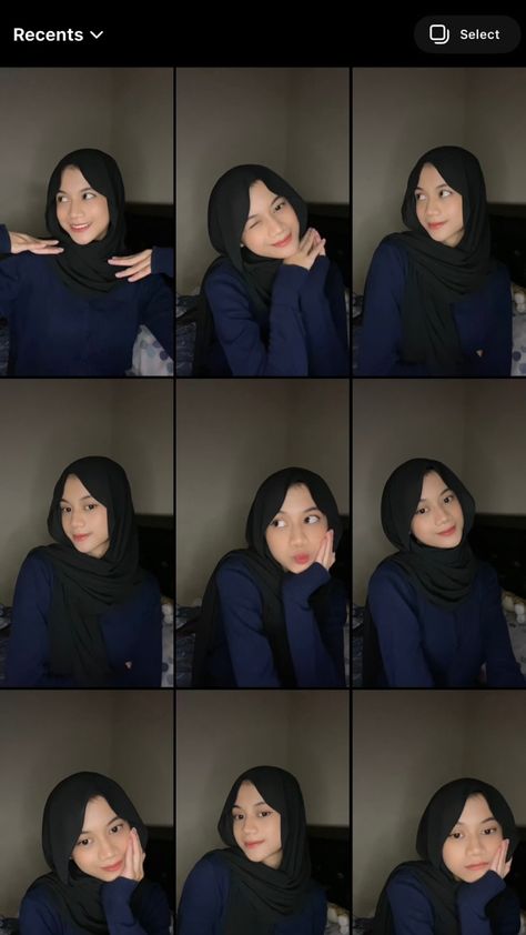 Hijab Pose Idea, Pose Selfie Hijab, Ide Pose Foto Hijab, Webcam Photo Ideas, Selfie Ig Story Ideas, Instagram Profile Inspiration, Selfie Ideas Hijab, Ide Selfi, Selfi Pose