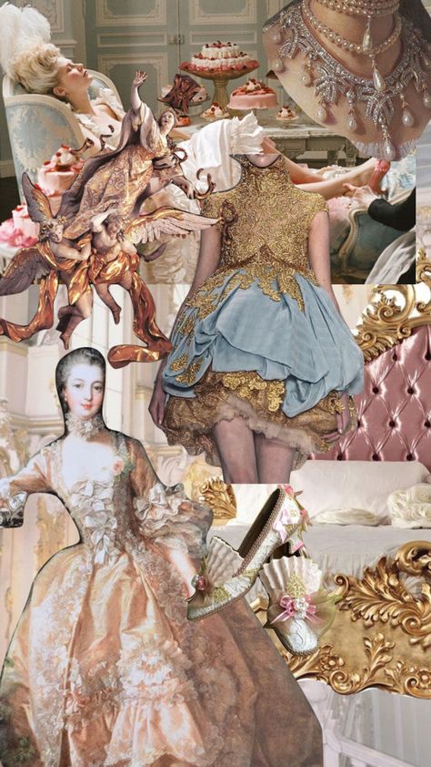 #moodboard #aesthetic #marieantoinette #baroque #versaille #france #royaltycore Baroque Outfit Aesthetic, Fashion Collection Moodboard Inspiration, French Baroque Aesthetic, Baroque Mood Board, Baroque Aesthetic Fashion, Baroque Aesthetic, Rococo Fashion Modern, Late Baroque Fashion, Baroque Fashion 17th Century