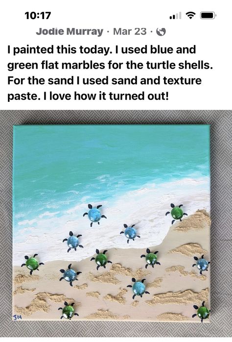 Sea Turtle Button Art, Diy Beach Theme Decor Craft Ideas, Diy Crafts With Shells, Beach Art Diy, Turtle Craft, Beach Crafts Diy, Seashell Art Diy, Beach Scene Painting, Beach Themed Crafts