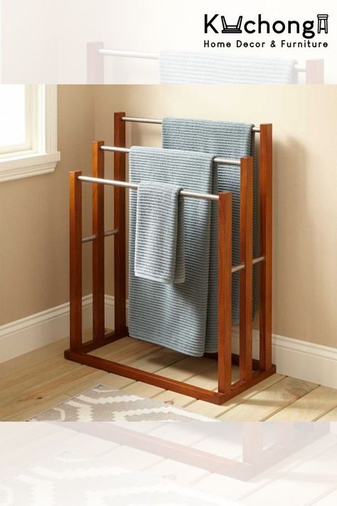 Wooden towel rail