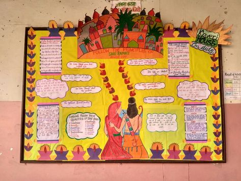 Diwali Bulletin Boards For School, Diwali Notice Board Decoration, Diwali Chart For School Board, Diwali Display Board Ideas, Diwali Project For School, Diwali Board Decoration Ideas For School, Diwali Board Decoration, Diwali Poster For School, Diwali Chart