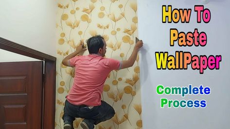 How To Do Wallpaper, How To Put Wallpaper On Wall, Walls Design Ideas, Wallpaper On Wall, Wall Designing, Paste Wallpaper, Homemade Wallpaper, How To Apply Wallpaper, Wallpaper Designs For Walls