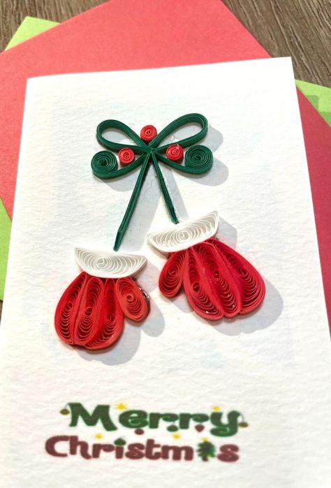 Mini Quilling Card Christmas Card Handmade Card Greeting Card Paper Filigree - Etsy Christmas Quilling Ideas Greeting Card, Scrapbook Card Ideas, Quilling Patterns Tutorials, Diy Quilling Crafts, Quilling Flower Designs, Paper Filigree, Christmas Card Handmade, Quilling Letters, Paper Quilling Tutorial