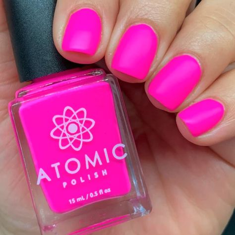 Hot Pink Nail Polish, Neon Acrylic Nails, Hot Pink Nails, Nails Today, Nail Pops, Spring Nail Colors, Nail Polish Art, Pink Nail Polish, Colorful Nail Designs