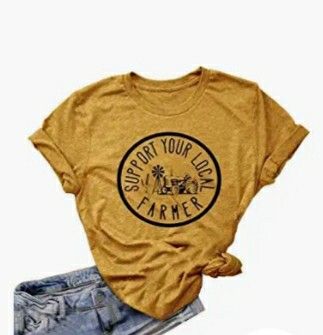 Farm Tees, Cool Silhouettes, Womens Graphic Tees, Shirts Graphic Tees, Cute Shirt Designs, Trousers Jeans, Easy Trendy Outfits, Tee Shirt Designs, Blouse Material