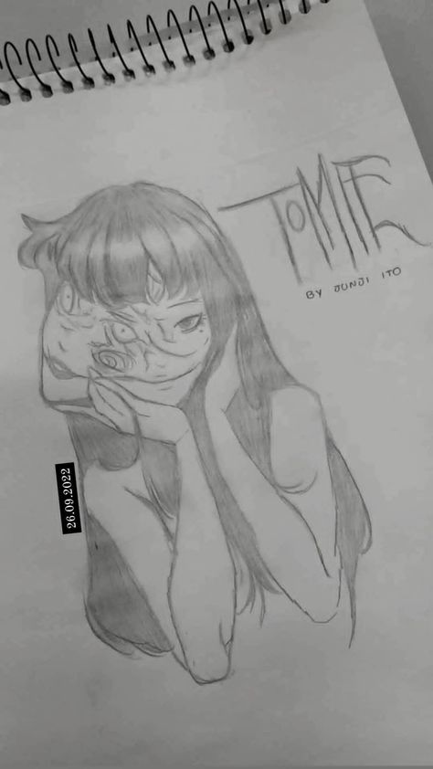 Tomie Drawings Easy, Two Faced Girl Drawing, Tomie Junji Ito Drawings, Tomie Sketch, Tomie Drawing, Diy Drawings, Am I Pretty, Scary Drawings, Art Pixel