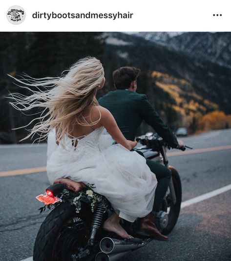 Motorcycle Wedding Pictures, Motorcycle Wedding, Biker Wedding, Nature Inspired Wedding, Maggie Sottero Wedding Dresses, Beautiful Shorts, Wedding Photoshoot, Styled Shoot, Wedding Pictures