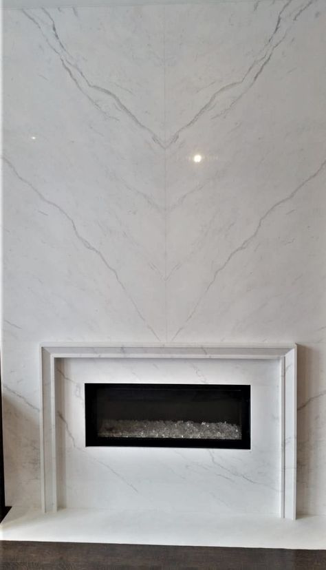 Fireplace: Vienna White | Marble Trend | Marble, Granite, Tiles | Toronto | Ontario : Marble Trend | Marble, Granite, Tiles | Toronto | Ontario Fireplace Upgrade, Tile Around Fireplace, Marble Fireplace Mantle, Contemporary Fireplace Designs, Modern Tuscan, Fireplace Facing, Granite Fireplace, Floating Fireplace, Stair Ideas