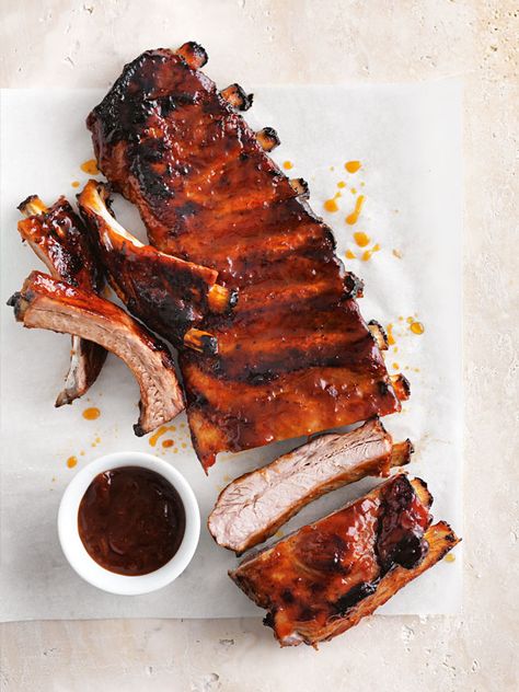 Sticky Tomato Relish And Maple Pork Ribs | Donna Hay Maple Pork, Sticky Pork Ribs, Slow Cooked Ribs, Donna Hay Recipes, Tahini Dressing Recipe, Short Ribs Slow Cooker, Ribs In Oven, Sticky Pork, Beef Short Rib Recipes