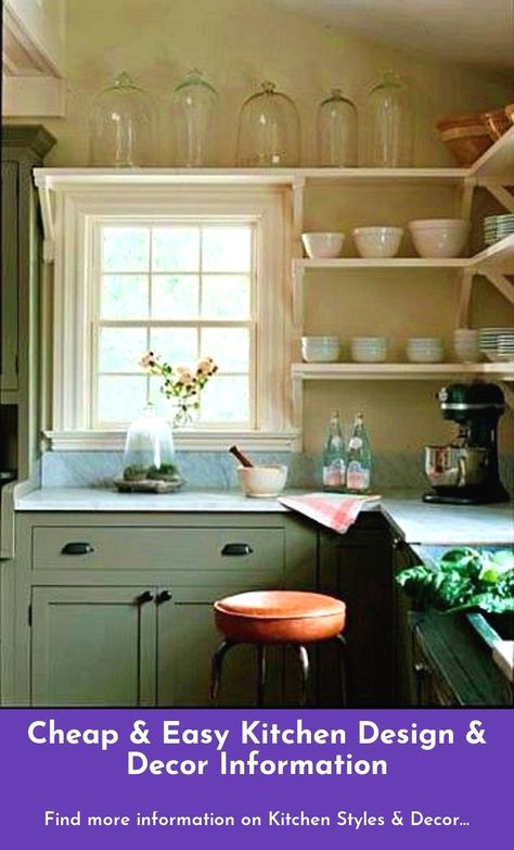 The original source spoke spectacular kitchen  by hand Farm Kitchen, Old Farmhouse, Trendy Kitchen, Painting Kitchen Cabinets, Open Shelves, Farmhouse Design, Country Kitchen, Kitchen Countertops, Kitchen Renovation