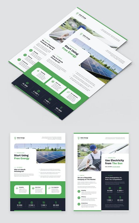 Solar Panel Flyer Design, Solar Panel Flyer, Solar Flyer Design, Infographic Flyer, Print Design Brochure, Solar Energy Design, Brochure Design Layouts, Product Flyer, Web Application Design