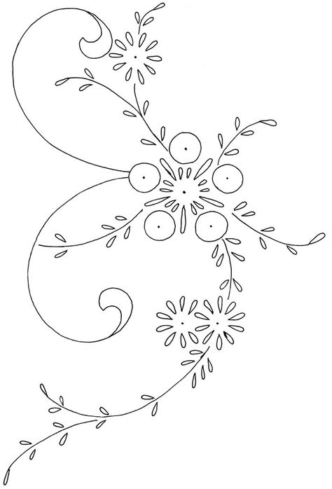 Pattern Design Drawing, Ribbon Embroidery Kit, Flower Pattern Drawing, Embroidery Transfers, Pola Sulam, Embroidery Flowers Pattern, Trendy Flowers, Silk Ribbon Embroidery, Flower Doodles