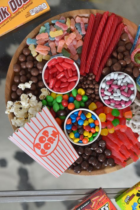 Movie Candy, Yogurt Covered Pretzels, Emily Schuman, Candy Board, Easter Appetizers, Food Buffet, Dessert Platter, Charcuterie Inspiration, Sleepover Food