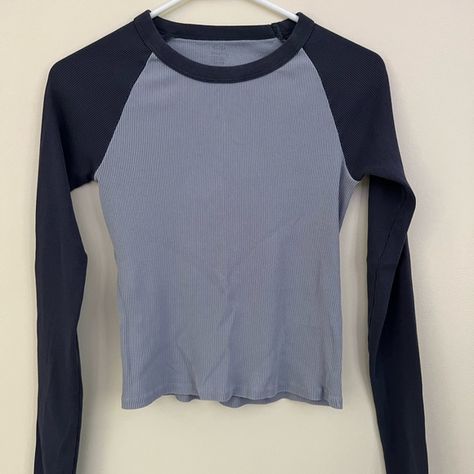 Brandy Melville Bella Top Faded Navy Light Blue Blue Shirts Aesthetic, Blue Tops Aesthetic, Brandy Melville Shirts & Tops, Navy Clothes Aesthetic, Brandy Melville Png, Bella Top Brandy Melville, Blue Aesthetic Clothes, Brandy Melville Clothes, Brandy Top