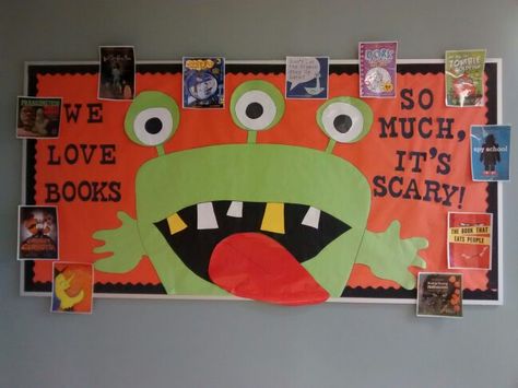 Love Monster Bulletin Board, Shape Monster Bulletin Board, Monster Theme Classroom Decorations, Monster Themed Bulletin Boards, Monster Bulletin Boards, Kitten Room, Monsters Inc Doors, School Book Fair, Monster Theme Classroom