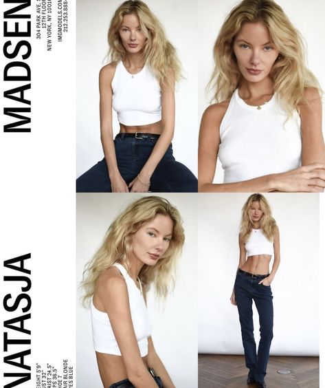 Model Casting Outfit, Model Portfolio Book, Model Portfolio Examples, Natasja Madsen, Model Comp Card, Model Polaroids, Modelling Portfolio, Model Headshots, Casting Models