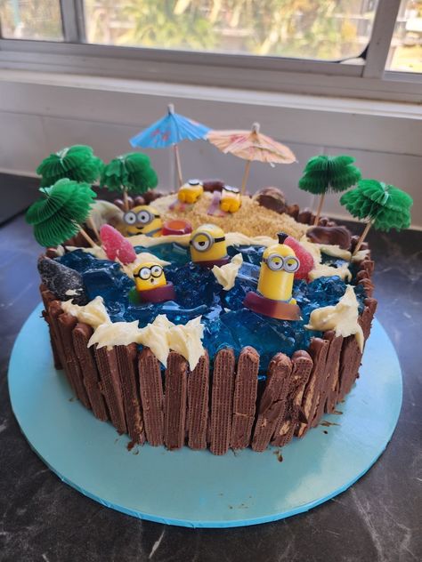 Australian Womens Weekly Birthday Cakes, Jelly Pool Cake, Womens Weekly Kids Birthday Cakes, Pool Birthday Cakes, Swimming Pool Cake, Beach Birthday Cake, Pool Party Cakes, Pool Cake, Beach Cake