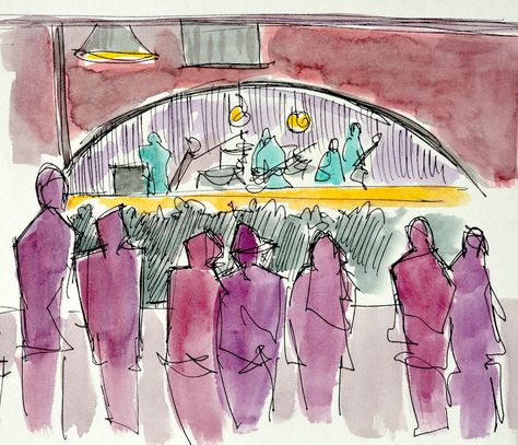 Concert crowd Stage Drawing Concert, Concert Drawing Illustration, Concert Drawing, Concert Illustration, Concert Sketch, Crowd Drawing, Concert Crowd, Anime Reference, Music Painting