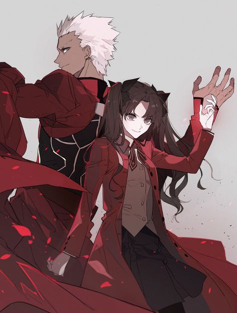 Pinterest Fate Stay Night Crossover, Rin Tohsaka Fanart, Archer Fate Stay Night, Fate Stay Night Rin, Archer Emiya, Fate Archer, Rin Tohsaka, Tohsaka Rin, Shirou Emiya