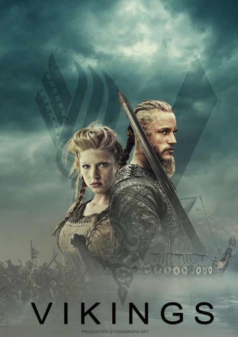 Katheryn Winnick Vikings, Vikings Series, Viking Series, Katheryn Winnick, Series Poster, Vikings Tv, Travis Fimmel, Viking Art, Big Head