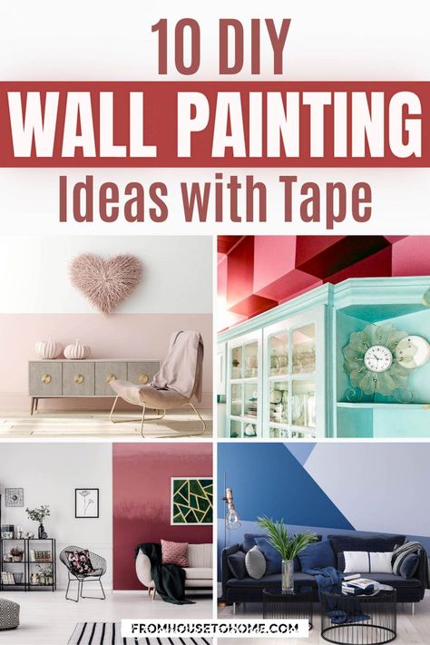 Are you currently looking for ideas to paint your living room? This article has some cool wall painting ideas which are not only easy but also inexpensive. A great way to update your home decor! | Home Decor Easy Diy Accent Wall Living Room, Easy Accent Wall Ideas Living Room, Unique Accent Wall Ideas Living Room, Living Room Paint Ideas With Accent Wall, Easy Accent Wall Ideas Bedroom, Accent Walls In Living Room Ideas Paint, Easy Wall Painting Ideas Creative, Unique Wall Painting Ideas Creative, Tape Painting Ideas