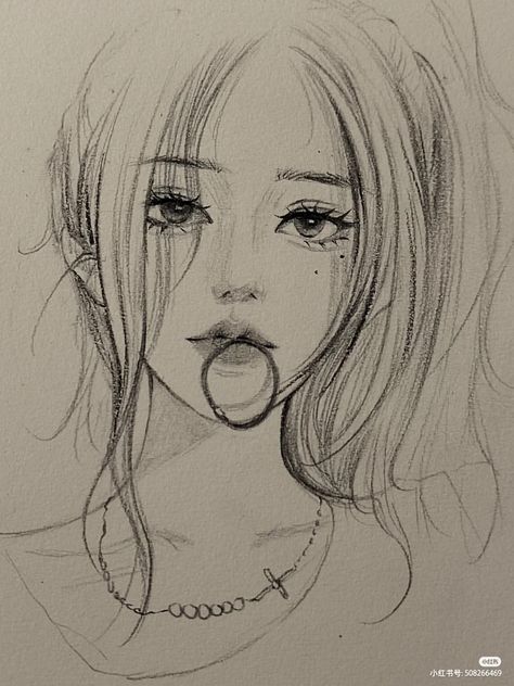 Face Art Drawing Sketches Pencil, Sketch Vs Final, Face Art Drawing, Drawing Of A Girl, Necklace Drawing, Yellow Pencil, Grey Scale, Etch A Sketch, 얼굴 드로잉