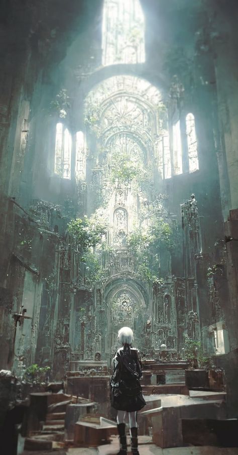 Nier Replicant Aesthetic, Nier Automata Scenery, Nier Replicant Wallpaper, Nier Automata Aesthetic, Nier Automata Concept Art, Nier Aesthetic, Nier Replicant, Fantasy Places, Nier Automata