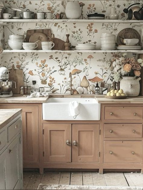 Deco Farmhouse, Mushroom Kitchen, Mushroom Core, Mushroom Cottage, Mushroom Garden, Garden Kitchen, Kitchen Themes, Dream House Interior, Dream Board