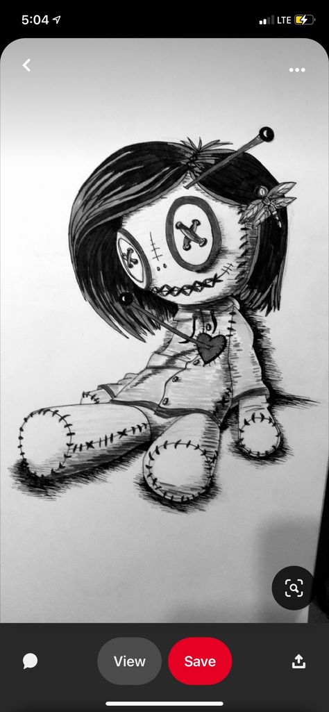 How To Draw A Voodoo Doll, Voodoo Doll Art Drawing, Haunted Doll Drawing, Scary Doll Drawing, Voodoo Doll Tattoo Creepy, Voodoo Doll Tattoo Cute, Creepy Doll Drawing, Voodoo Doll Drawing, Creepy Drawing Ideas