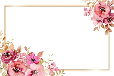 Burgundy rose flower frame with watercol... | Free Vector #Freepik #freevector #flower-backdrop #birthday-flowers #floral-arrangement #flower-design White Studio Background, Pink Business Card, Flower Graphic Design, Floral Wreath Watercolor, Floral Border Design, Frame Card, Wreath Watercolor, Circle Frames, Antique Frames