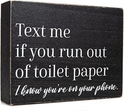 AmazonSmile: Funny Bathroom Signs and Restroom Decor - Bathroom Decor Wall Art and Accessories - Black and White Bathroom Decorations for Guest Bathroom or Half Bathroom - Farmhouse Boho Toilet Signs : Home & Kitchen Football Bathroom Decor, Boho Toilet, Toilet Hacks, Coastal Farmhouse Bathroom, Toilet Signs, Restroom Signs, Bathroom Decor Wall Art, Bathroom Decor Signs, Black Bathroom Decor