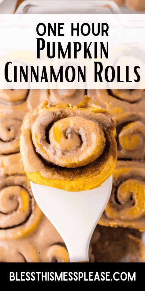 These delicious Pumpkin Cinnamon Rolls are the ultimate fall breakfast or dessert recipe! Soft pumpkin rolls are swirled with warm cinnamon and covered in a smooth pumpkin icing to top it all off! #pumpkin #cinnamonrolls #pumpkinrolls #pumpkincinnamonrolls #pumpkinrollsrecipe #cinnamonrollsrecipe #fallbreakfast #falldessert Pumpkin Cinamonroll, Pumpkin Icing, Pumpkin Breakfast Recipes, Fall Recipes Breakfast, Pumpkin Rolls, Pumpkin Rolls Recipe, Pumpkin Breakfast, Pumpkin Cinnamon Rolls, Pumpkin Roll