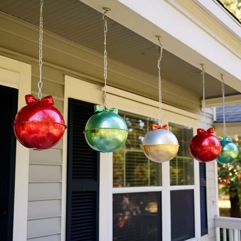 Dollar Tree Bowls, Rustic Christmas Tree Ideas, Christmas Decor Diy Cheap, Yard Ideas Cheap, Gold Christmas Tree Decorations, Dollar Store Christmas Crafts, Hanging Christmas Lights, Traditional Christmas Tree, White Christmas Trees