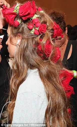 Flowers in her hair: Each model had a different floral design to correspond with the desig... Roses In Hair, Rose In Hair, Bali Bar, Wedding Edit, Vogue Editorial, Rainy Sunday, Art Hair, Flowers In Her Hair, Dark Coquette