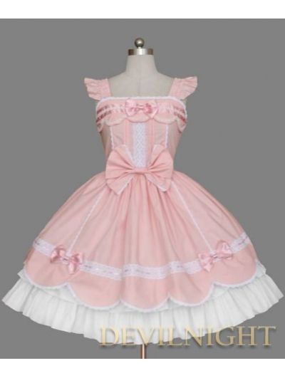 Pink and White Cap Sleeves Sweet Lolita Dress Gaun Abad Pertengahan, Lolita Outfits, Style Kawaii, Princess Skirt, Kawaii Dress, Gothic Dress, Sweet Lolita, Cosplay Dress, 가을 패션